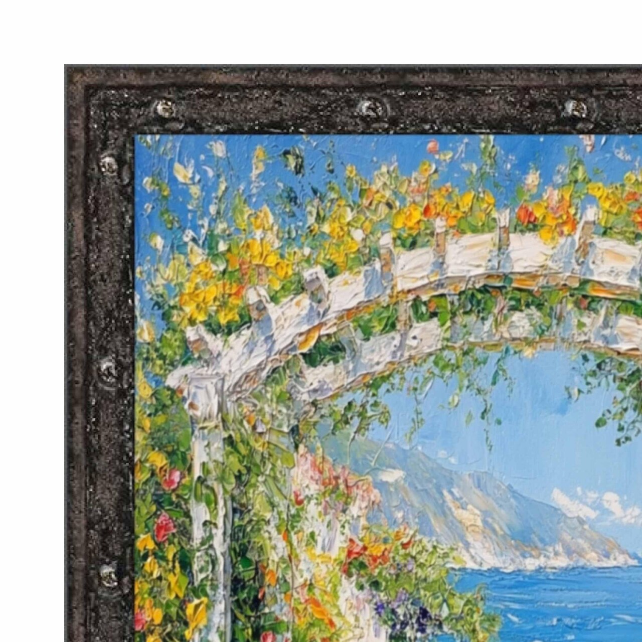 Industrial Slim Black Iron Asphalt Picture Picture Frame-D11087 16x16 Picture Frame